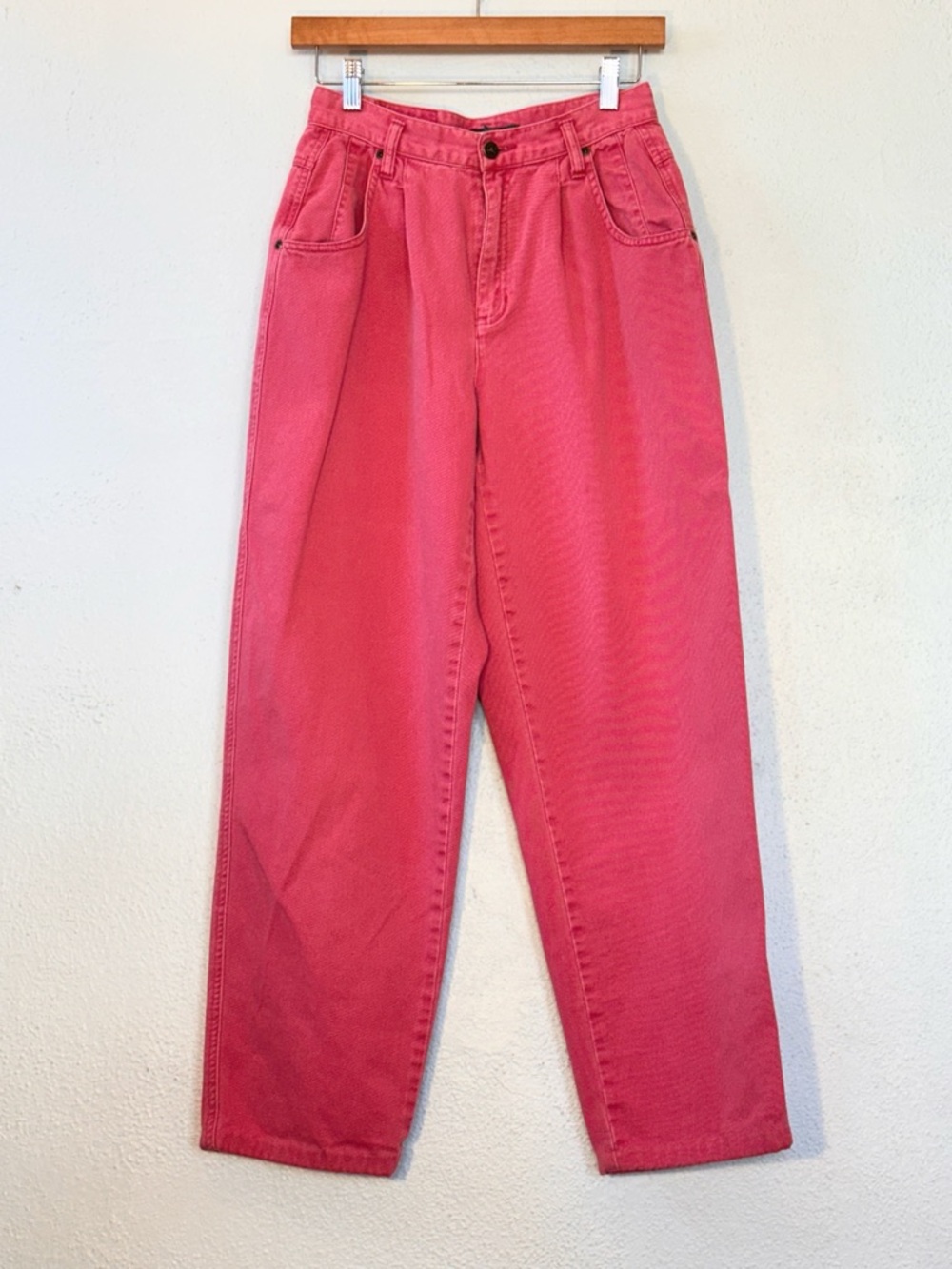 VTG Pink Mom Jeans Bright High-Rise DENIM Size 6 VINTAGE 80s 90s Festival
